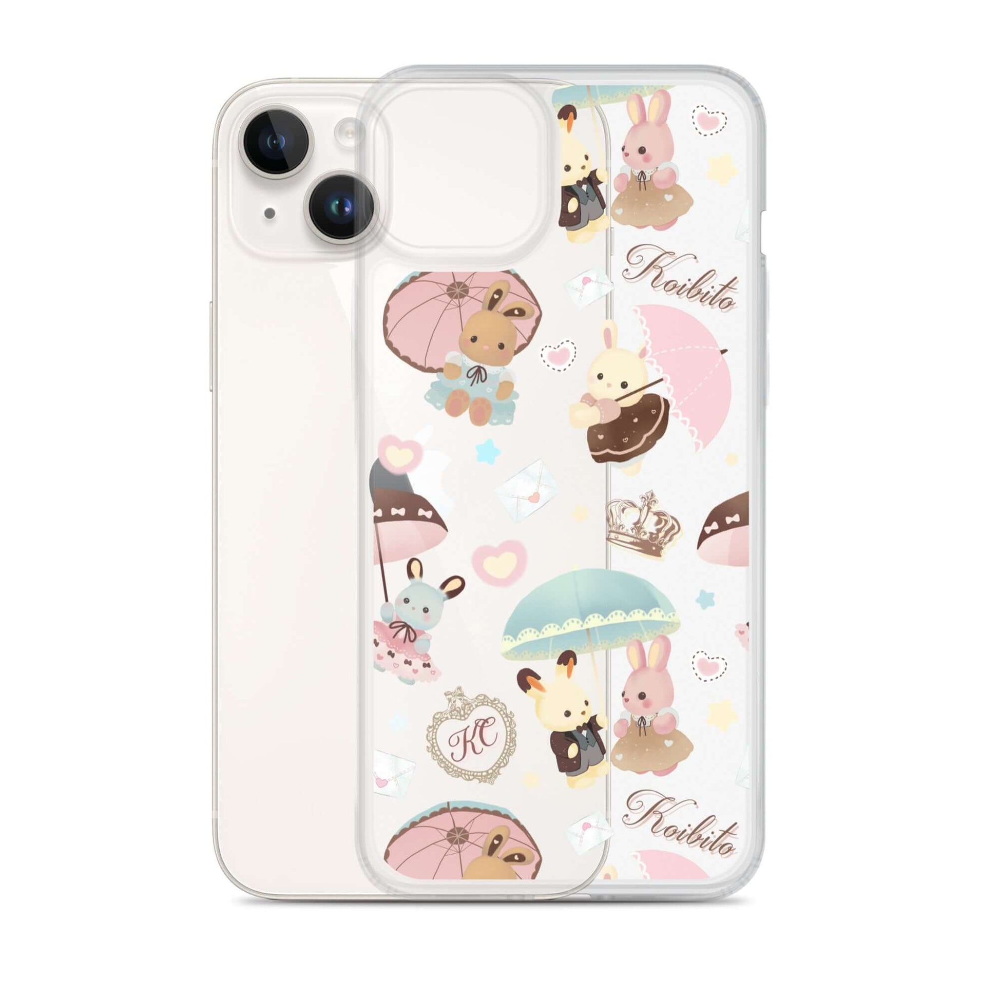 Sleek Parasol Bunny iPhone® Clear Case features adorable designs, protecting your phone from scratches and dirt.