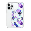 Stylish Butterfly iPhone® Clear Case protects against scratches and dust, featuring a solid back and flexible sides.