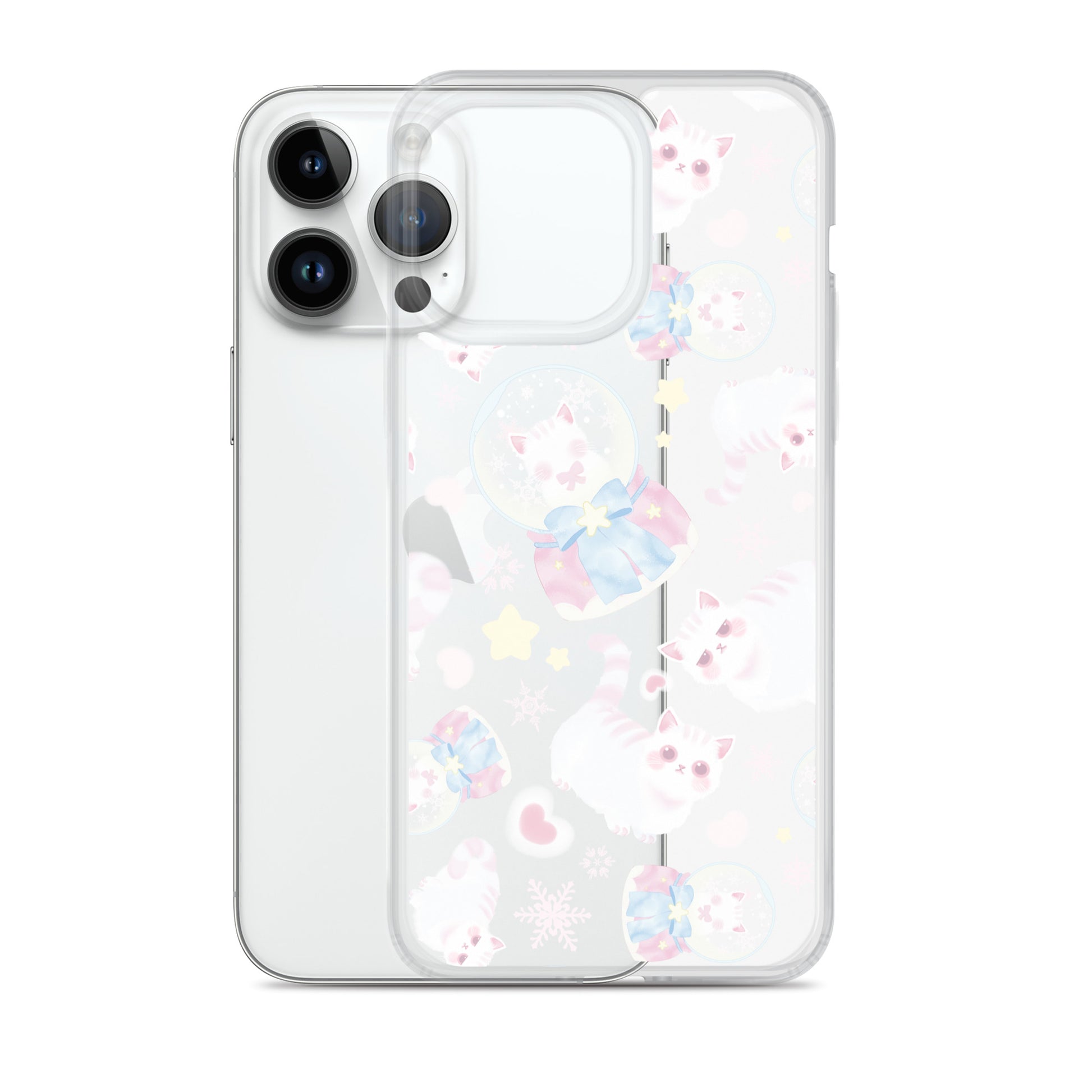 Sleek Snow Kitten iPhone® Clear Case features flexible sides and solid back for ultimate protection and style.
