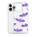 Morrigan iPhone® Clear Case features a stylish bat design, offering protection against scratches and dirt.