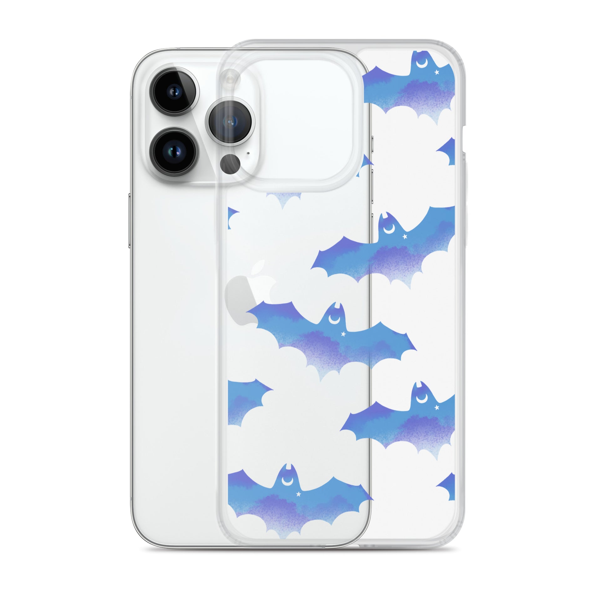 Stylish Lilith iPhone® Clear Case featuring bat designs, offering protection against scratches and dirt.