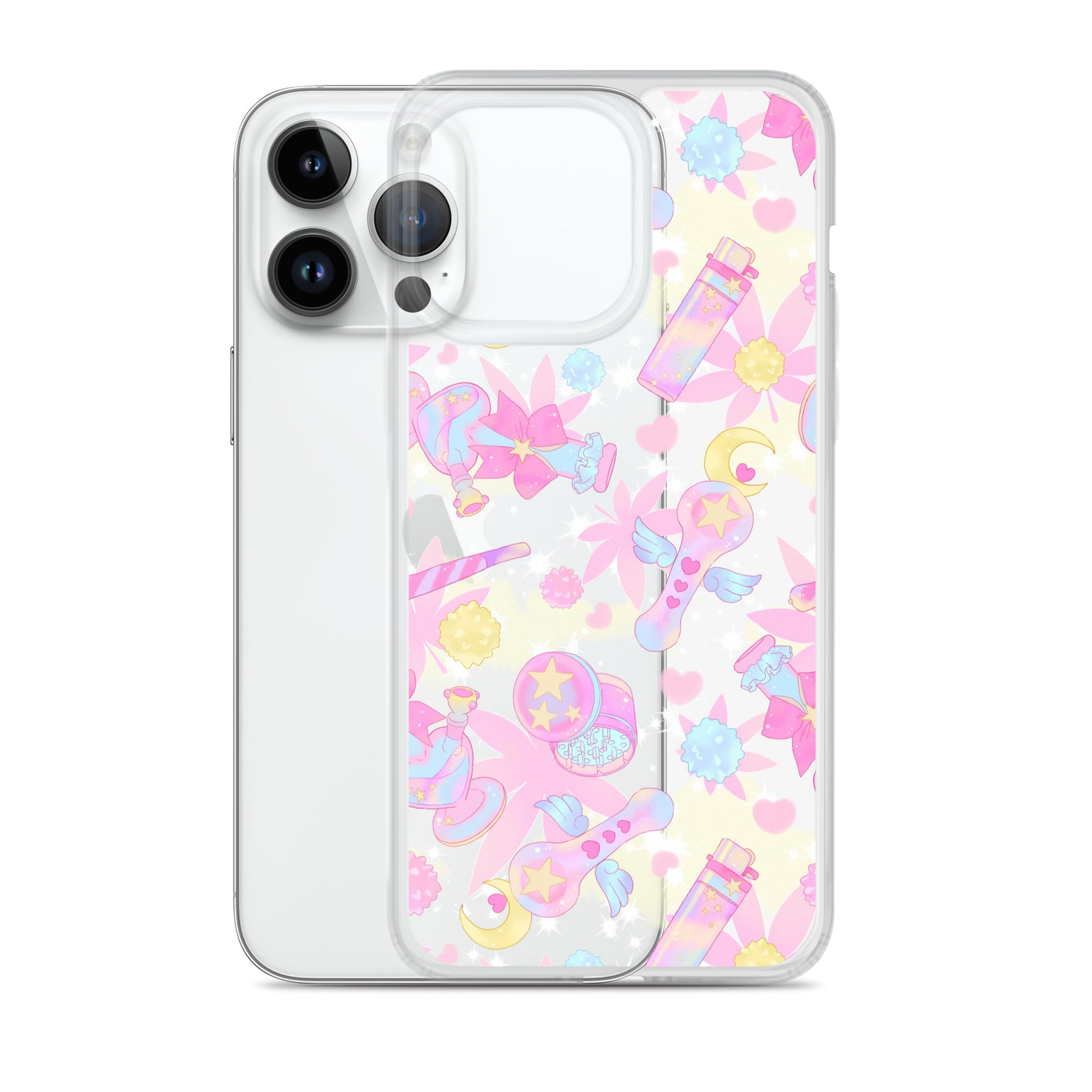 Stylish Indica Magica iPhone® Clear Case with flexible sides, providing scratch protection and easy access to ports.
