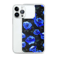 Stylish Enchanted Rose iPhone® Clear Case offers protection with a sleek design and vibrant blue rose pattern.