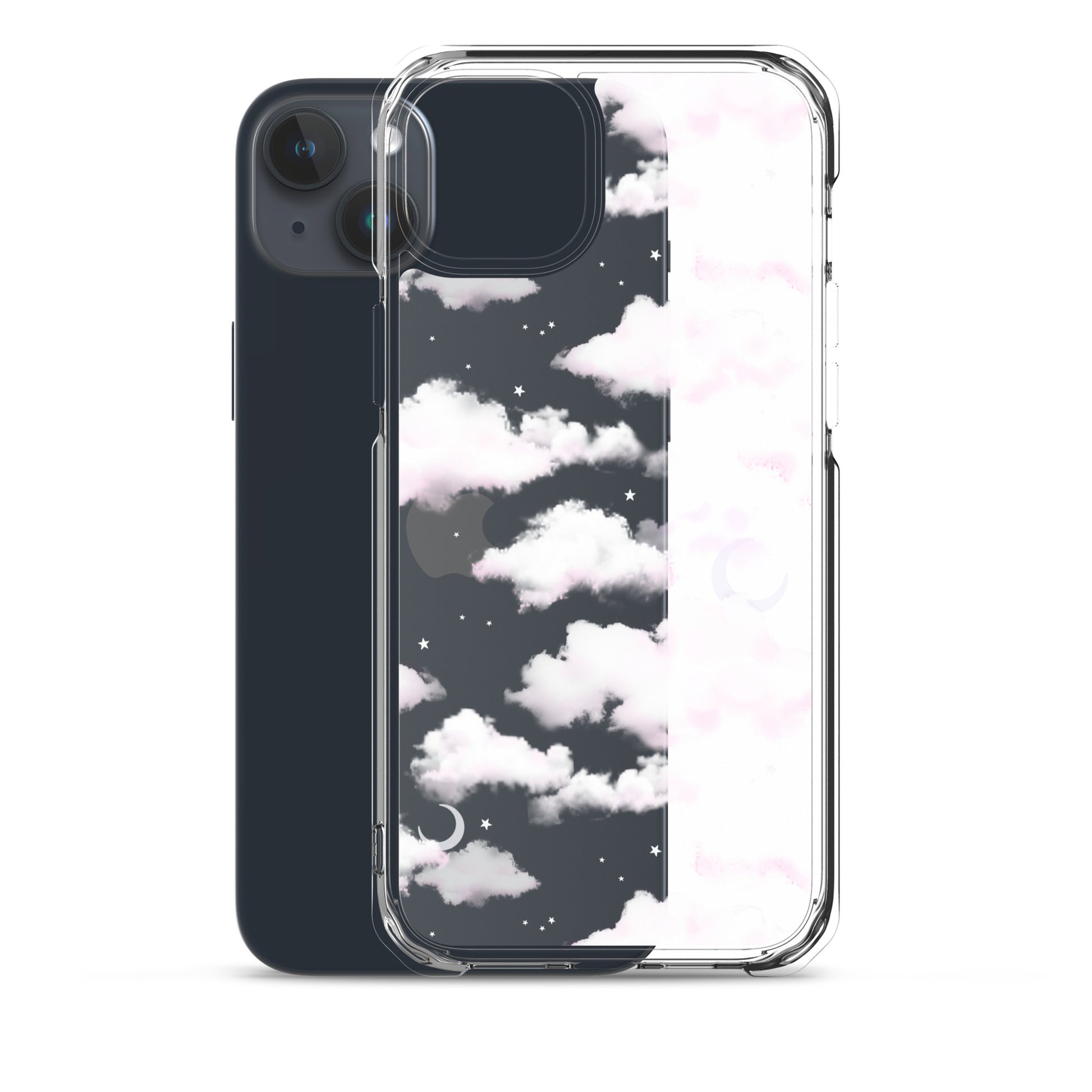 Sleek Cloudy Sky iPhone® Clear Case features a solid back and flexible sides for easy access and protection.