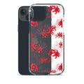 Higanbana iPhone® Clear Case showcases a floral design, offering protection against scratches and easy access to ports.