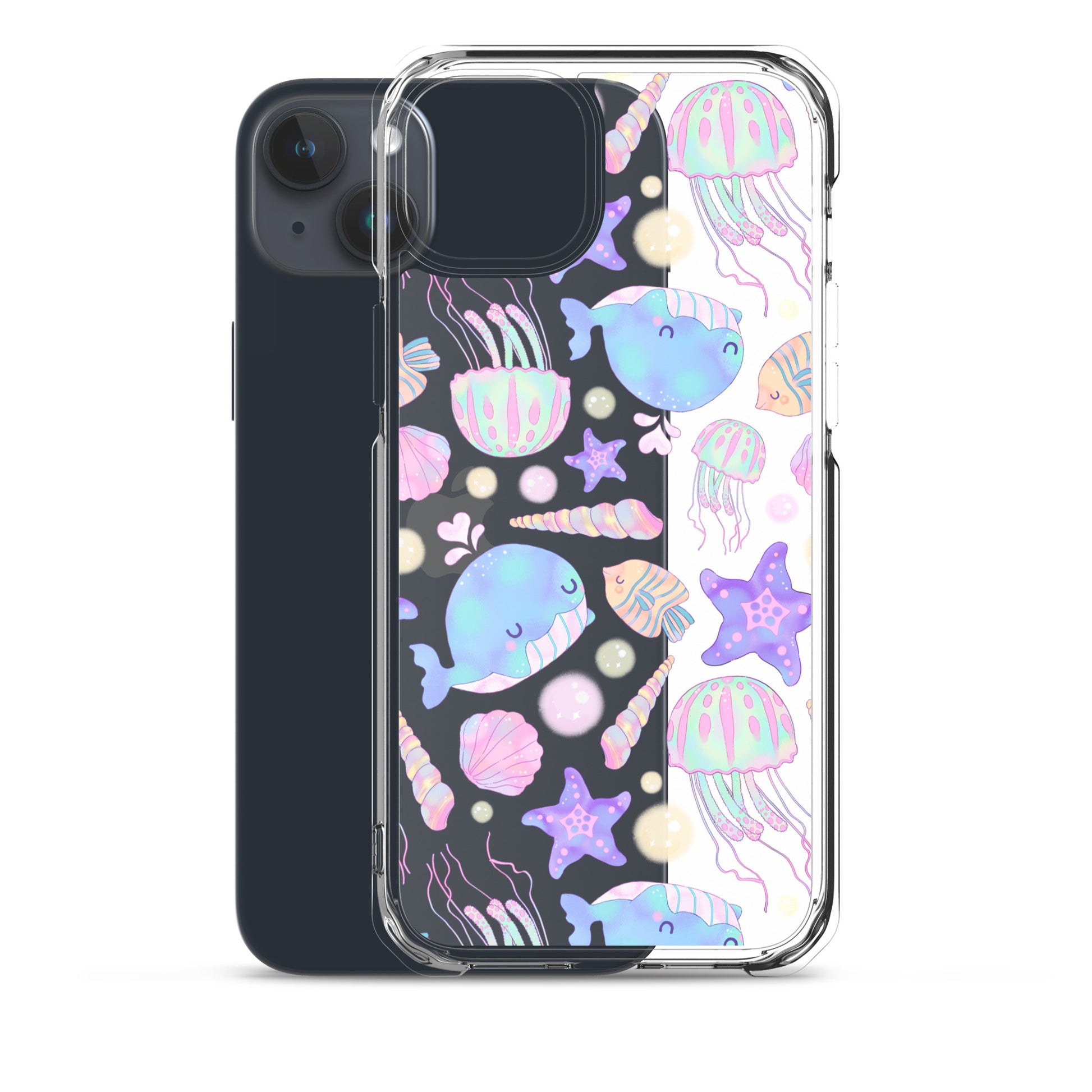 Under the Sea iPhone® Clear Case features whimsical sea life designs, offering stylish protection for your device.