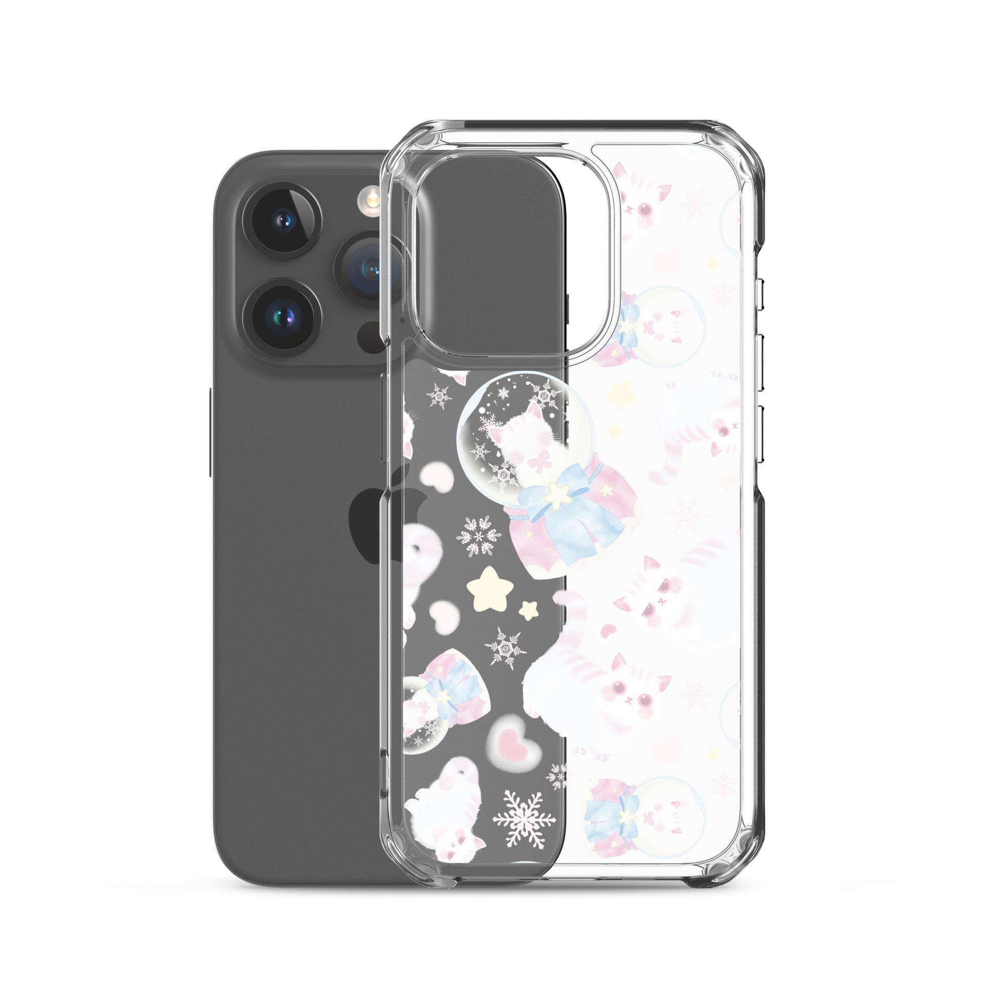 Sleek Snow Kitten iPhone® Clear Case offers stylish protection with a solid back and flexible sides for easy access.