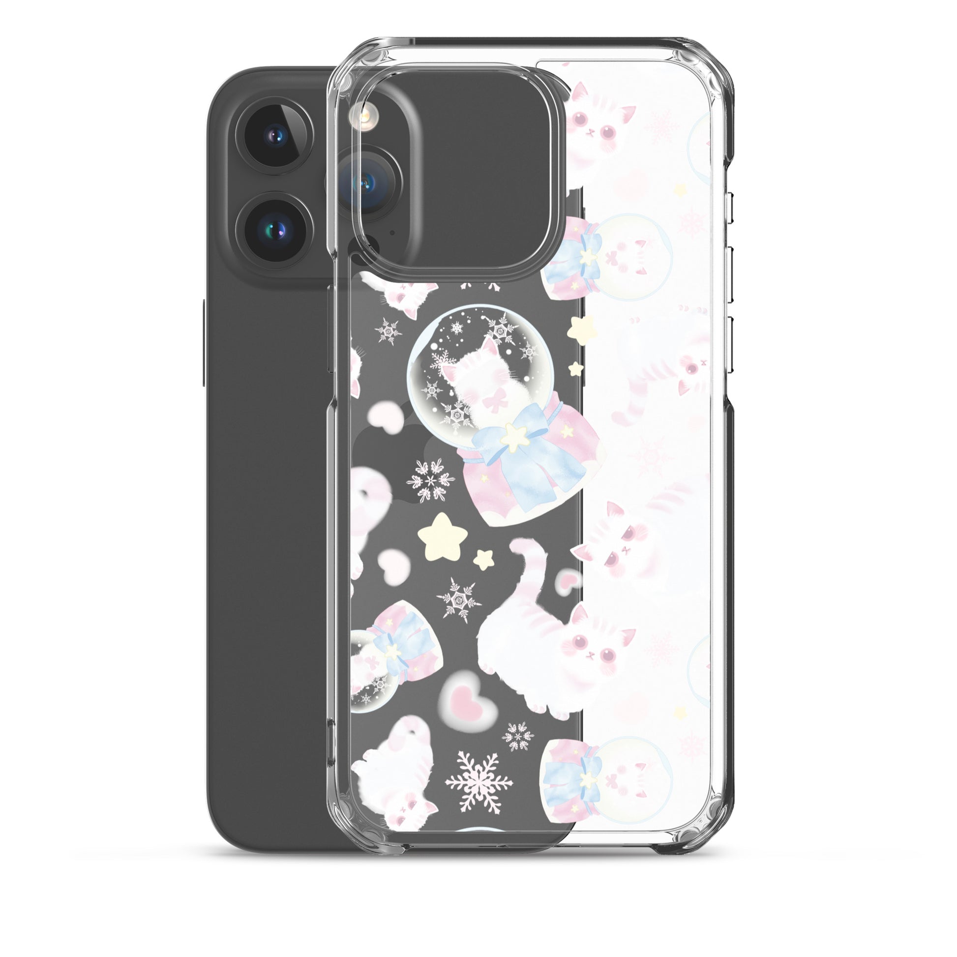 Protect your iPhone® with the Snow Kitten iPhone® Clear Case, featuring a cute design and flexible, durable build.