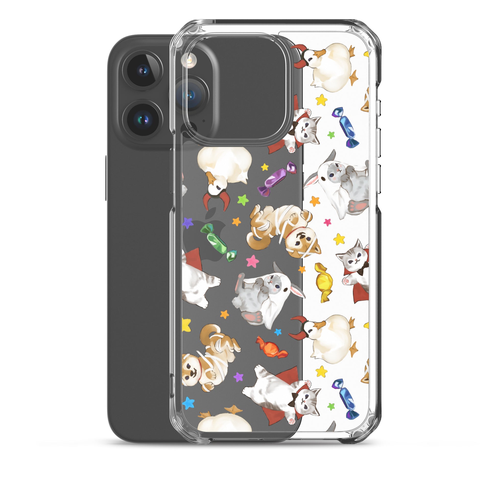 Protect your phone stylishly with the Trick or Treaters iPhone® Clear Case, featuring adorable Halloween designs.