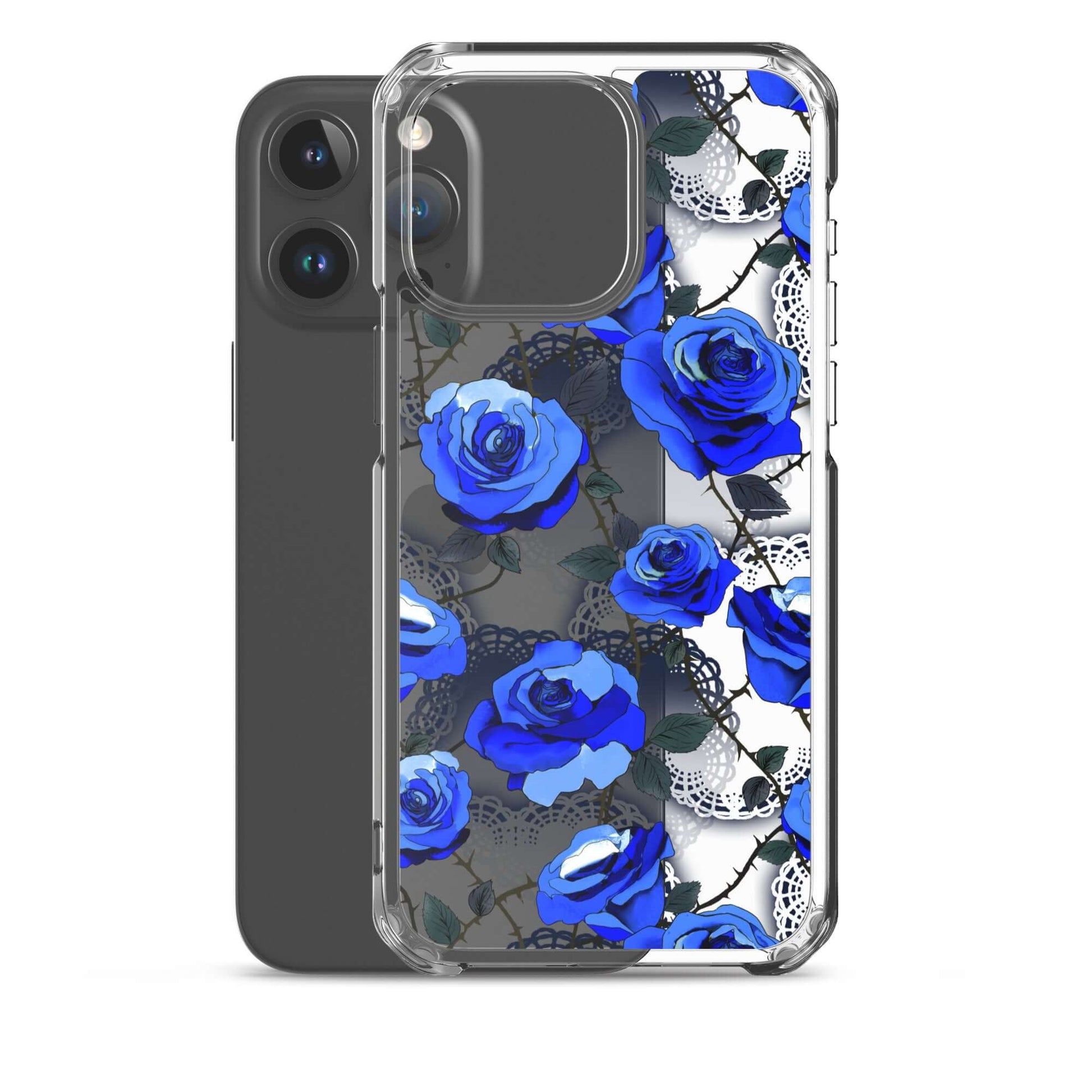 Sleek Enchanted Rose iPhone® Clear Case (Transparent) offers protection from scratches and easy access to ports.