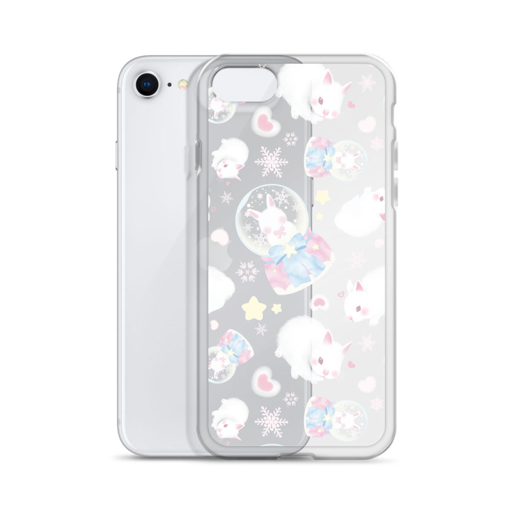 Protect your iPhone® in style with the Snow Bunny iPhone® Clear Case, featuring a cute design and flexible sides.