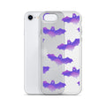Morrigan iPhone® Clear Case featuring a stylish bat design, offering sleek protection from everyday damage.