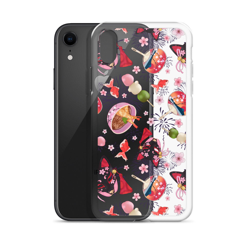 Matsuri iPhone® Clear Case features a vibrant design, protecting your phone from scratches and dust with ease.