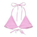 Stylish Cloudy Sky Padded String Bikini Top in pink, perfect for summer and eco-friendly fun at the beach.