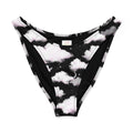 Cloudy Sky V-cut bikini bottom with soft fabric, high-leg cut, and moon pattern, ideal for sunny days.