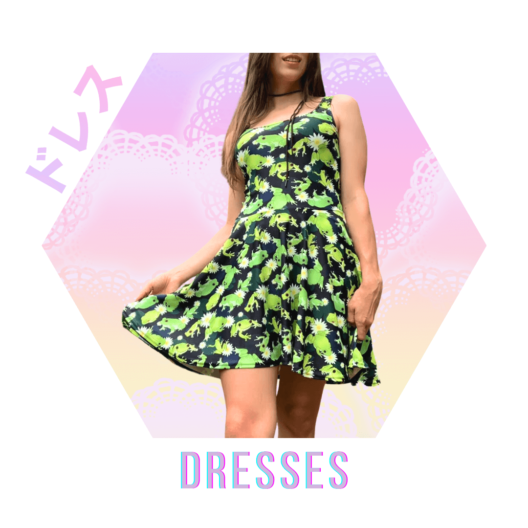 A model showcases a vibrant green dress with a fun print, perfect for summer fashion. Stylish and playful!