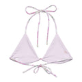 Eco-friendly Anniversary Padded String Bikini Top in soft recycled polyester, featuring stylish adjustable straps.