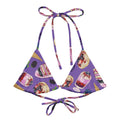 Stylish Berry Padded String Bikini Top features eco-friendly design and soft recycled polyester for summer fun.