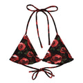 Elevate your beach style with the Enchanted Rose Padded String Bikini Top, featuring a vibrant floral design.