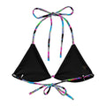Stylish Enchanted Rose Padded String Bikini Top features eco-friendly design and versatile straps for summer fun.