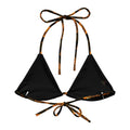 Discover the Enchanted Rose Padded String Bikini Top, made from eco-friendly recycled polyester with stylish straps.