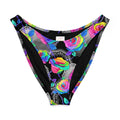 Colorful V-cut bikini bottom with enchanted rose design, ideal for sunny days and stylish beachwear.