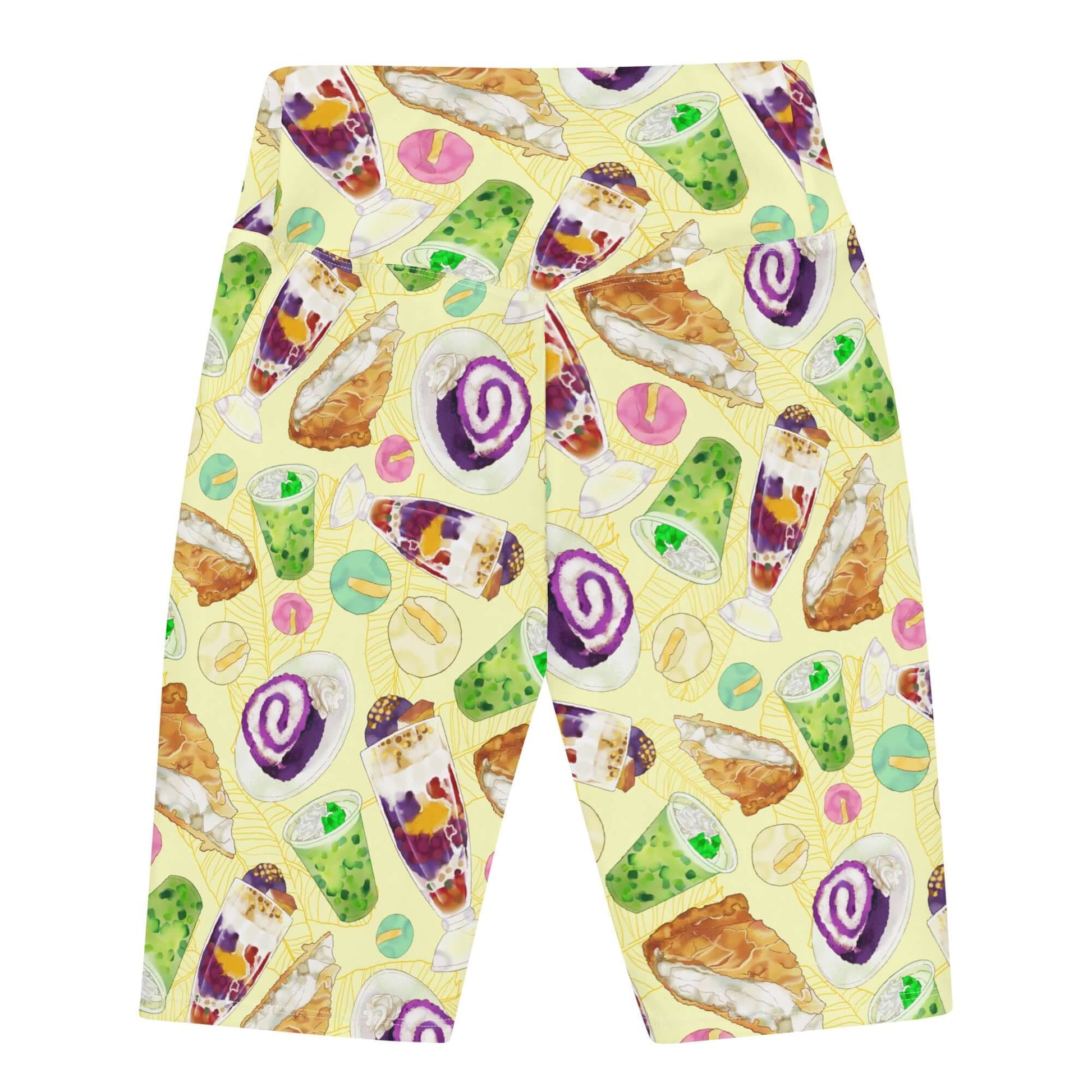 Celebrate your Filipino heritage in style with these colorful Filipino Dessert Biker Shorts featuring delicious treats.