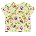 Colorful Filipino Dessert Crop Top featuring vibrant dessert designs, perfect for showcasing your sweet tooth and pride.