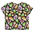 Stylish Filipino Dessert Crop Top featuring vibrant dessert prints, perfect for showcasing your love for Filipino sweets.
