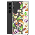 Colorful Filipino Dessert Samsung® Clear Case featuring ube rolls and halo-halo, perfect for stylish protection.