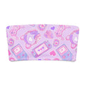 Gamer Girl bandeau bikini top with pastel purple gaming graphics, featuring controllers, hearts, and playful designs.