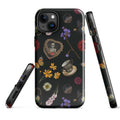 Gothic Tea Time iPhone® Tough Case features a stylish design with flowers, skulls, and butterflies for ultimate protection.