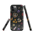 Gothic Tea Time iPhone® Tough Case features a stylish design with floral and skull motifs, perfect for year-round protection.