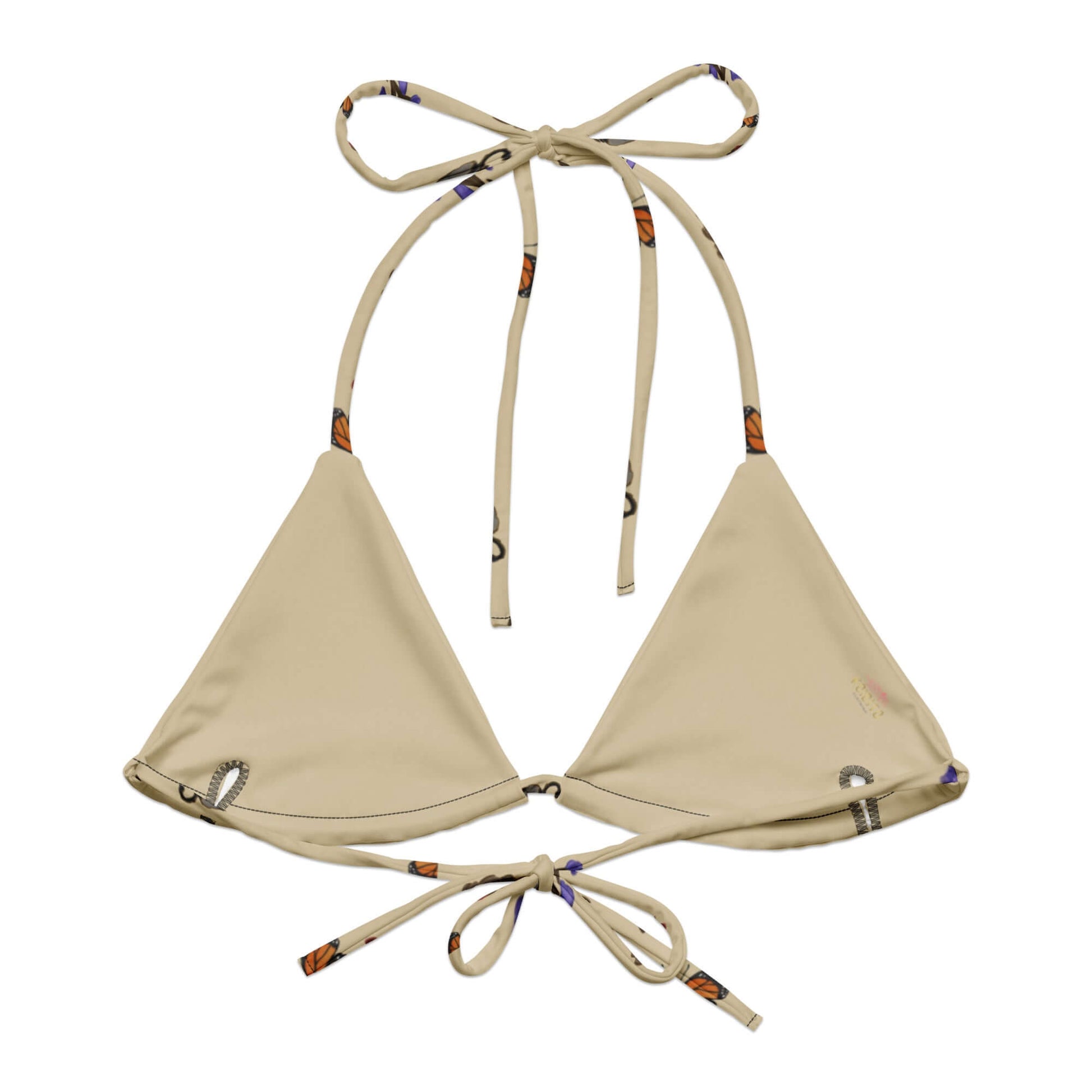 Gothic Tea Time Padded String Bikini Top features eco-friendly material and stylish design, perfect for summer fun.