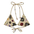 Gothic Tea Time Padded String Bikini Top features eco-friendly prints and adjustable straps for stylish summer days.