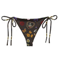 Gothic Tea Time String Bikini Bottom features a unique floral design, perfect for summer poolside relaxation.