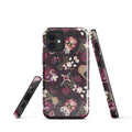 Stylish Gothic Teddy iPhone® Tough Case featuring a durable design and eye-catching floral patterns for year-round protection.
