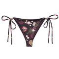 Gothic Teddy String Bikini Bottom features adjustable ties and soft recycled fabric, perfect for summer poolside lounging.