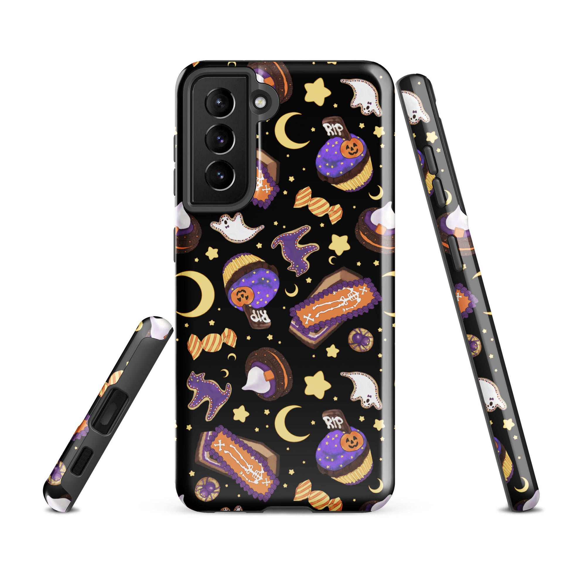 Stylish Halloween Treat Samsung® Tough Case featuring vibrant candy and ghost designs for ultimate phone protection.