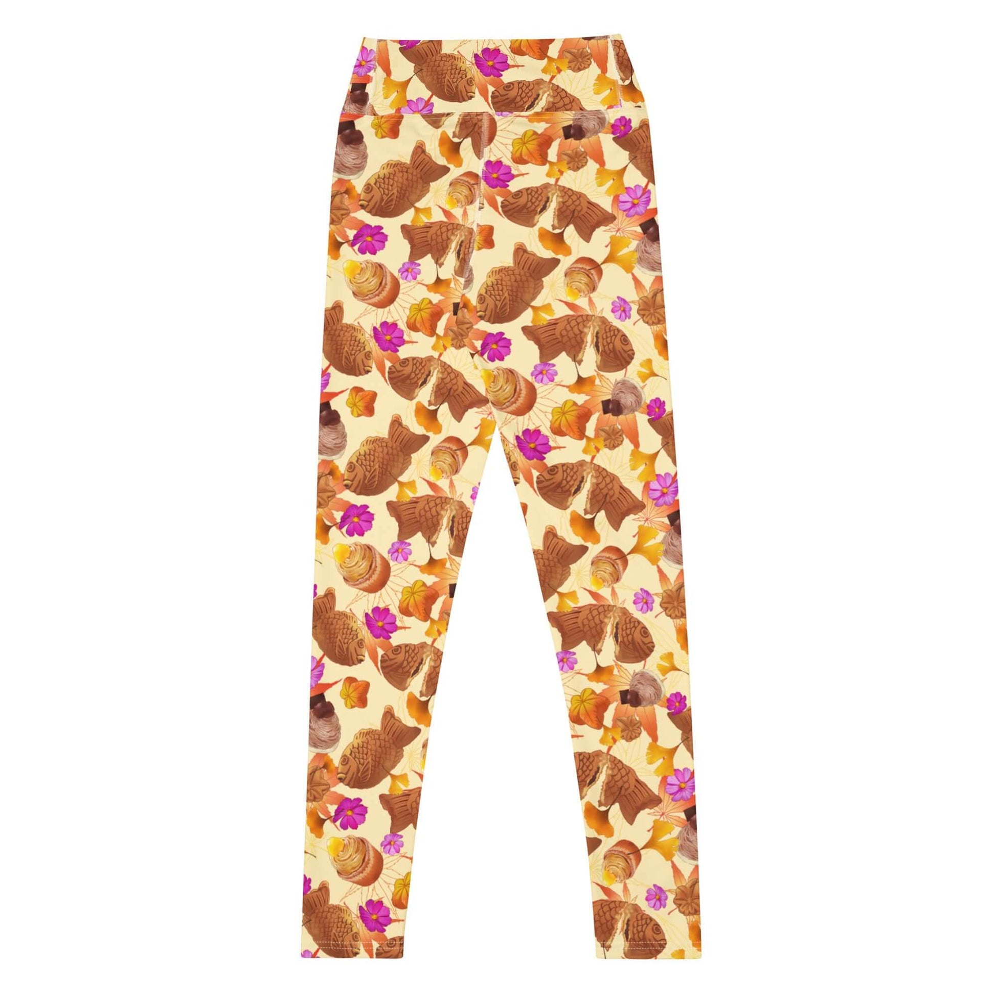 Cozy and stylish, the High-waisted Momiji Leggings feature vibrant fall patterns, perfect for casual outings.