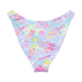 Indica Magica V-cut bikini bottom with colorful, playful design featuring stars, flowers, and fun patterns.