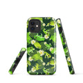 Stylish Kero-kero iPhone® Tough Case showcasing vibrant frog patterns, offering durable protection for your phone.