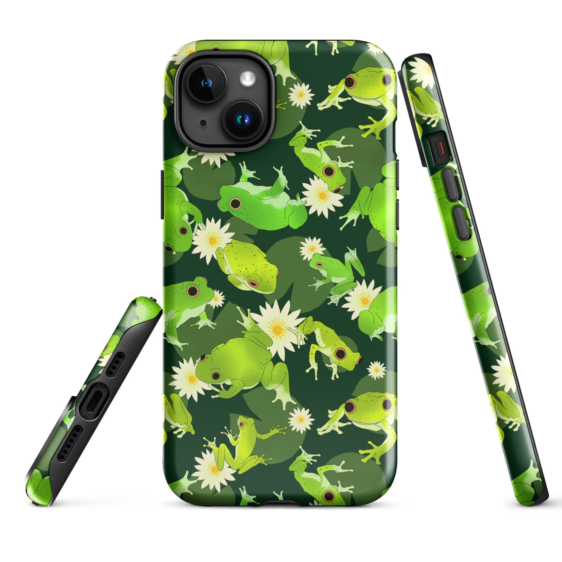 Stylish Kero-kero iPhone® Tough Case features a vibrant frog design and durable dual-layer protection for your phone.