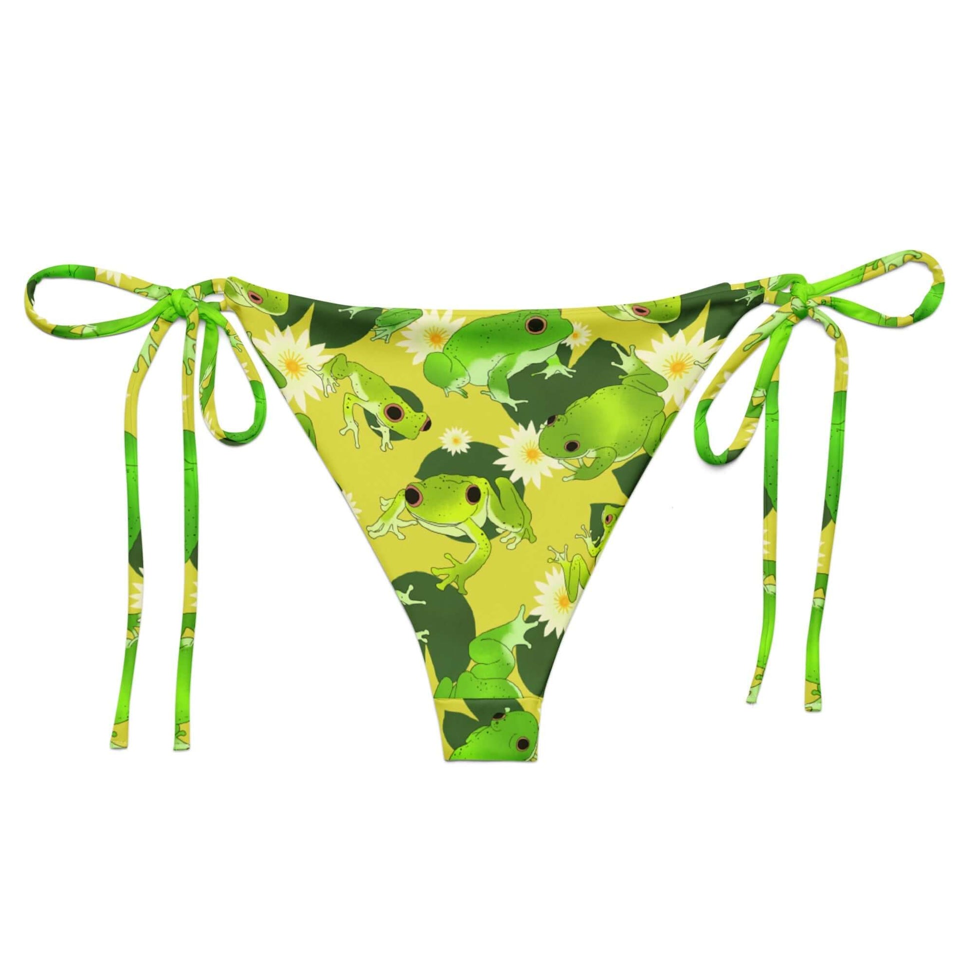Bright and fun Kero-kero String Bikini Bottom, perfect for summer lounging with UPF 50+ protection.