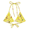 Bright and fun, the Lemon Padded String Bikini Top is perfect for summer, made from eco-friendly recycled materials.