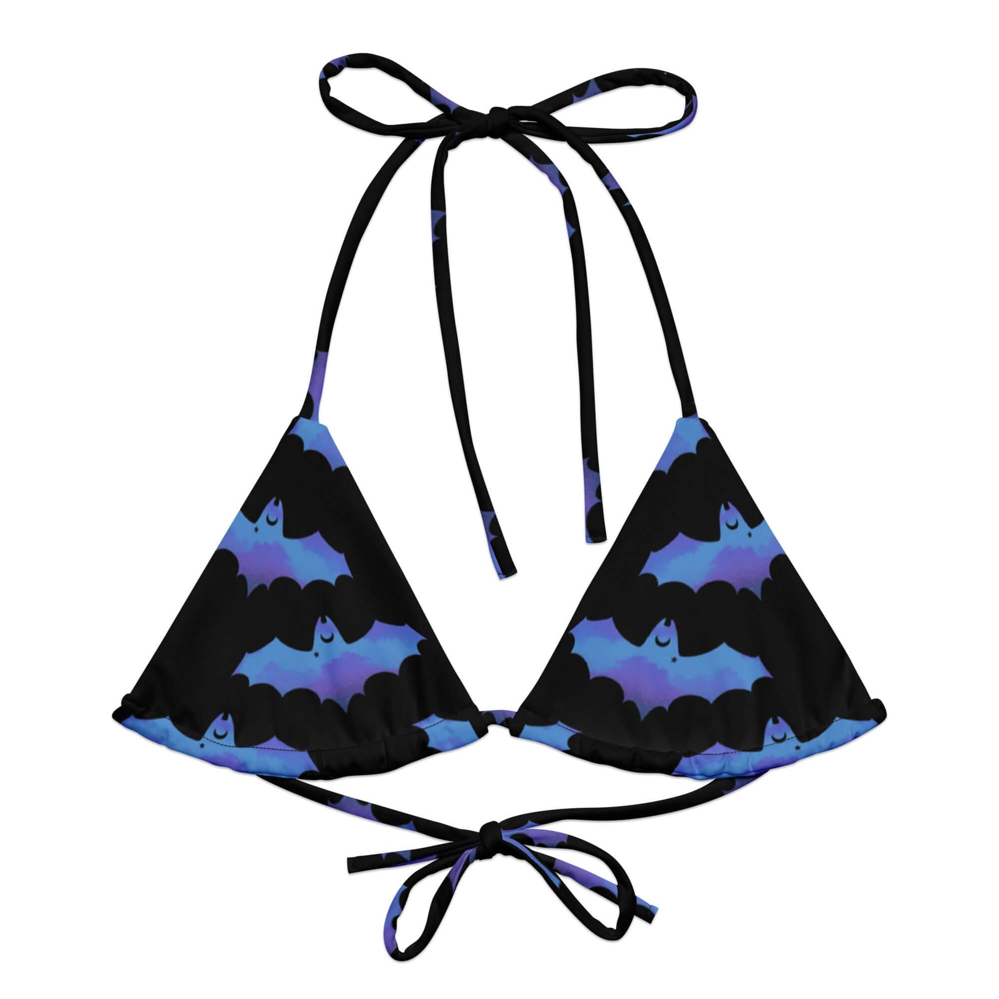 Lilith Padded String Bikini Top featuring eco-friendly, soft recycled polyester and stylish adjustable straps.