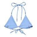 Lilith Padded String Bikini Top in light blue, featuring eco-friendly design and adjustable straps for summer styling.