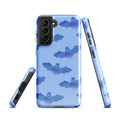Stylish Lilith Samsung® Tough Case featuring a blue bat design, providing impact resistance and extra durability.