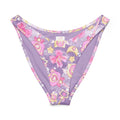 Magical Girl V-cut bikini bottom in pastel purple with cute star and heart patterns, perfect for sunny beach days.
