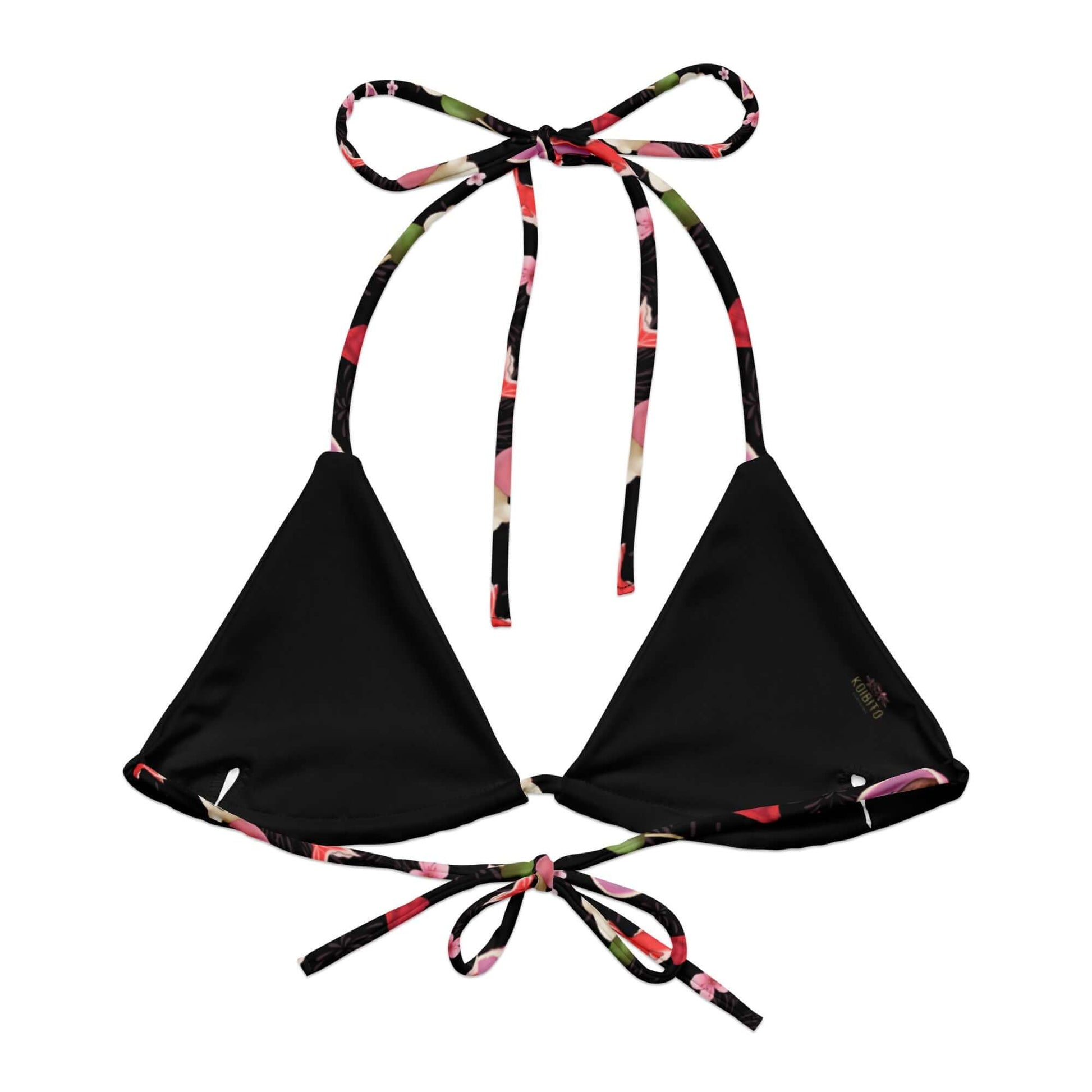 Matsuri Padded String Bikini Top featuring eco-friendly design and adjustable straps for a stylish summer look.